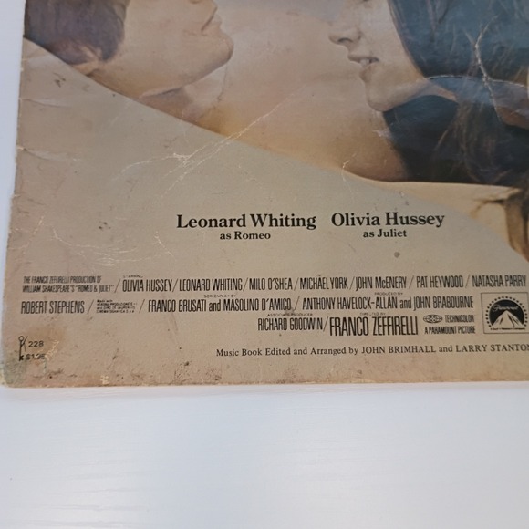 ROMEO & JULIET SOUVENIR MUSIC ALBUM 1969 VINTAGE SHEET MUSIC FRANCO ZEFFIRELLI - Picture 3 of 10